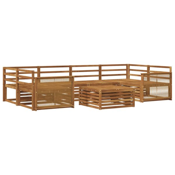 Комплект дивани за открито 7 pcs Натурално