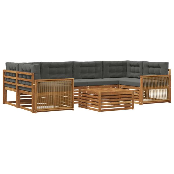 Комплект дивани за открито 7 pcs Натурален и Антрацит