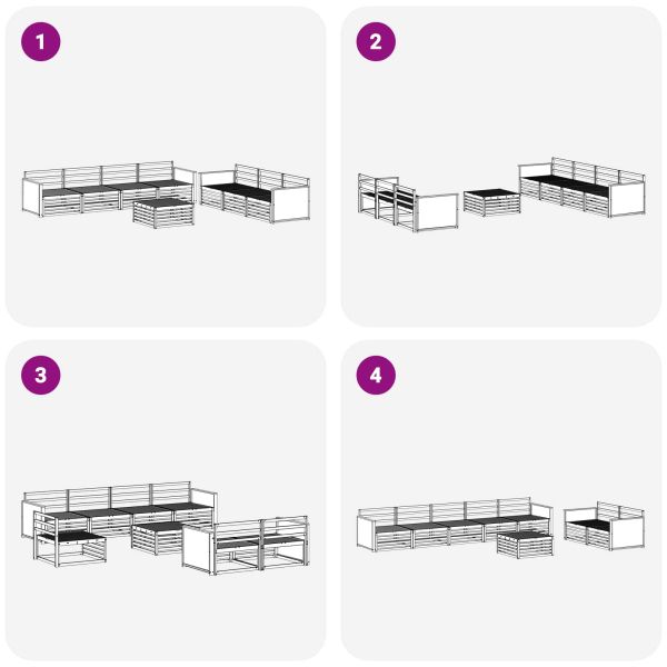 Комплект дивани за открито 8 pcs Натурално