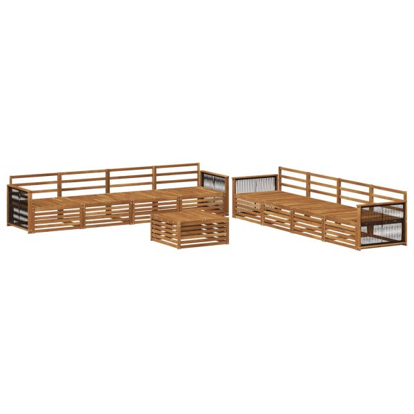 Комплект дивани за открито 9 pcs Натурално