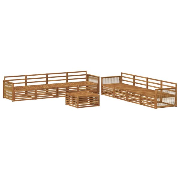 Комплект дивани за открито 9 pcs Натурално