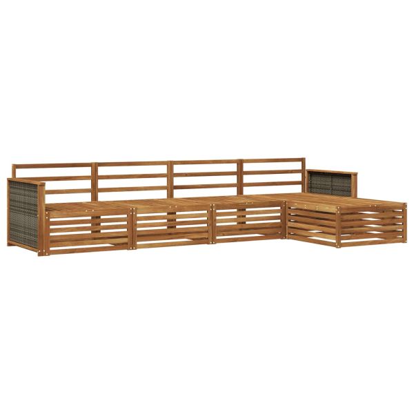 Комплект дивани за открито 5 pcs Натурално