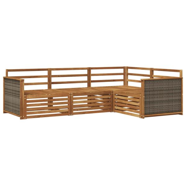 Комплект дивани за открито 4 pcs Натурално