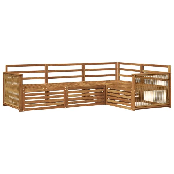 Комплект дивани за открито 4 pcs Натурално