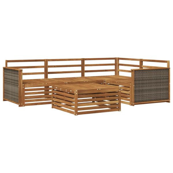 Комплект дивани за открито 5 pcs Натурално