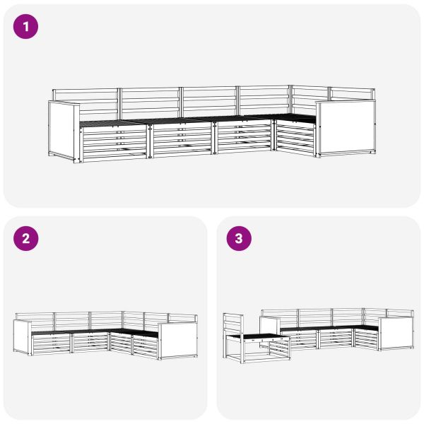Комплект дивани за открито 5 pcs Натурално