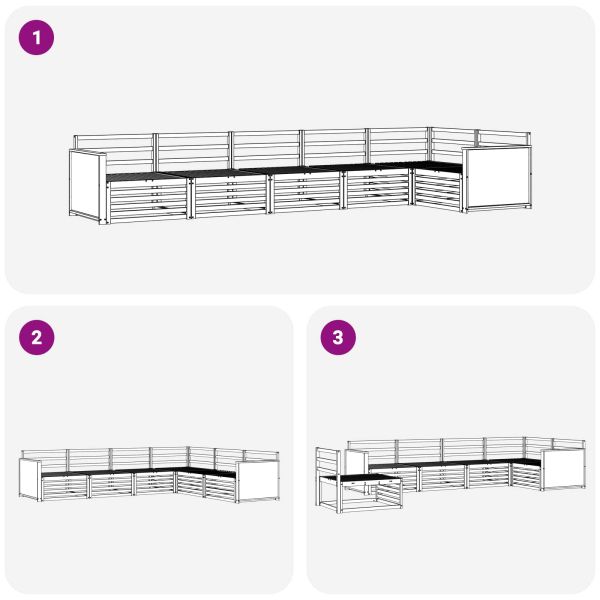 Комплект дивани за открито 6 pcs Натурално