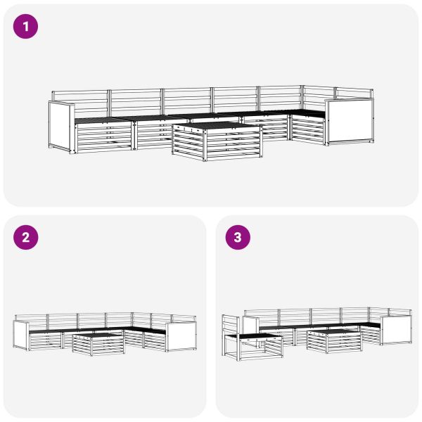 Комплект дивани за открито 7 pcs Натурално
