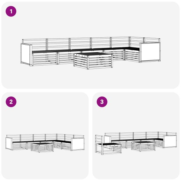 Комплект дивани за открито 7 pcs Натурално