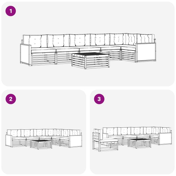 Комплект дивани за открито 7 pcs Натурално и светлосиво