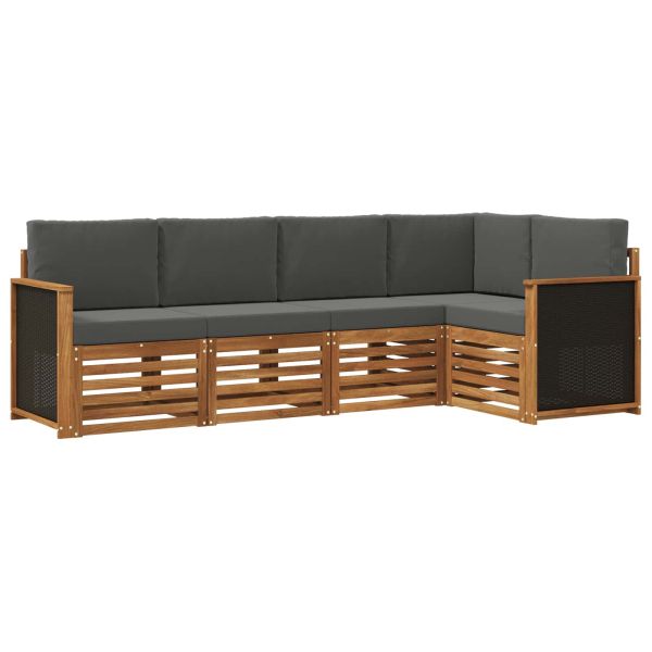 Комплект секционен диван 4 pcs Натурален и Антрацит