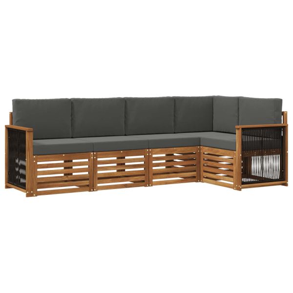 Комплект секционен диван 4 pcs Натурален и Антрацит