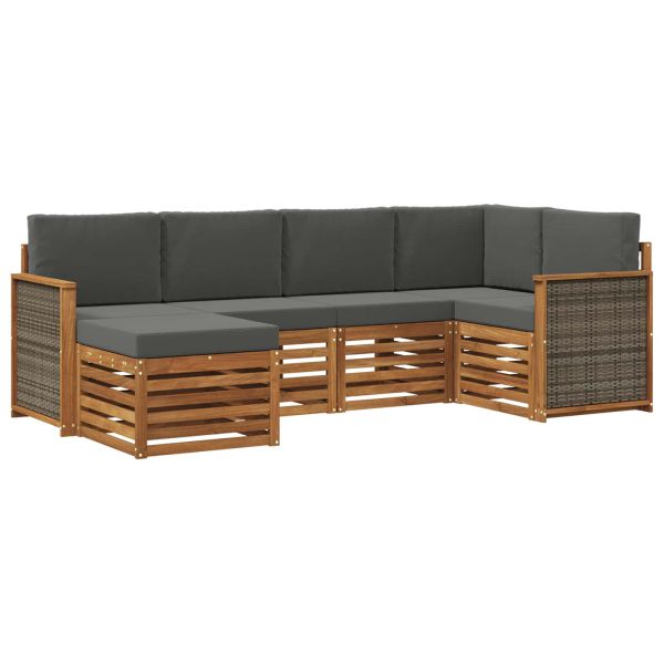 Комплект секционен диван 5 pcs Натурален и Антрацит