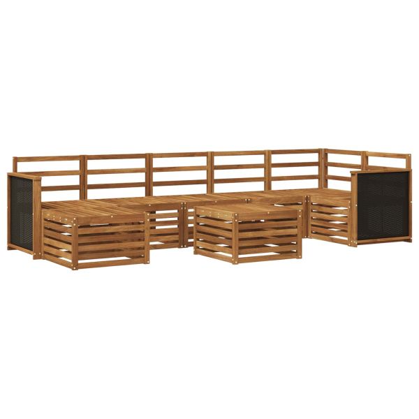 Комплект дивани за открито 7 pcs Натурално