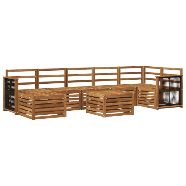 Комплект дивани за открито 7 pcs Натурално