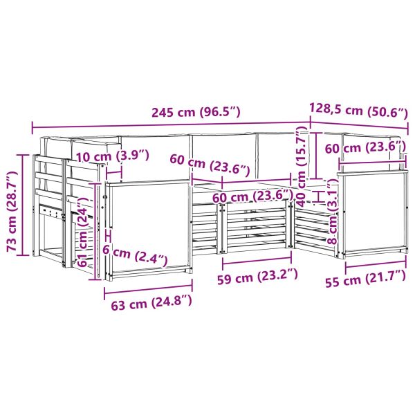 Комплект секционен диван 5 pcs Натурален и Антрацит
