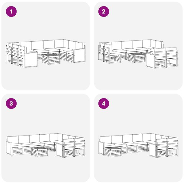 Комплекти дивани Солидно акациево дърво