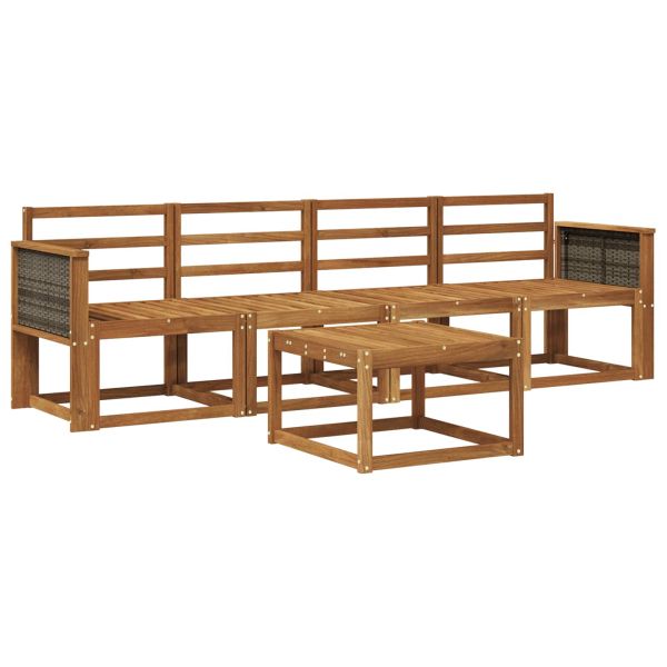 Комплект дивани за открито 4 pcs Натурално