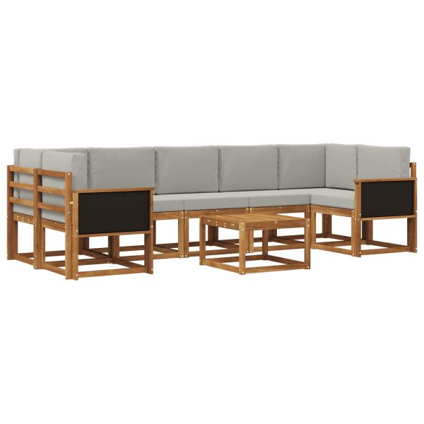 Комплект дивани за открито 6 pcs Натурално и светлосиво