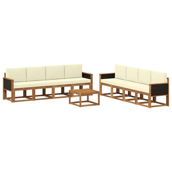 Комплект дивани за открито 7 pcs Натурален и Крема