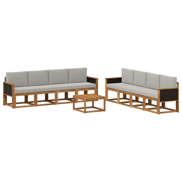 Комплект дивани за открито 7 pcs Натурално и светлосиво