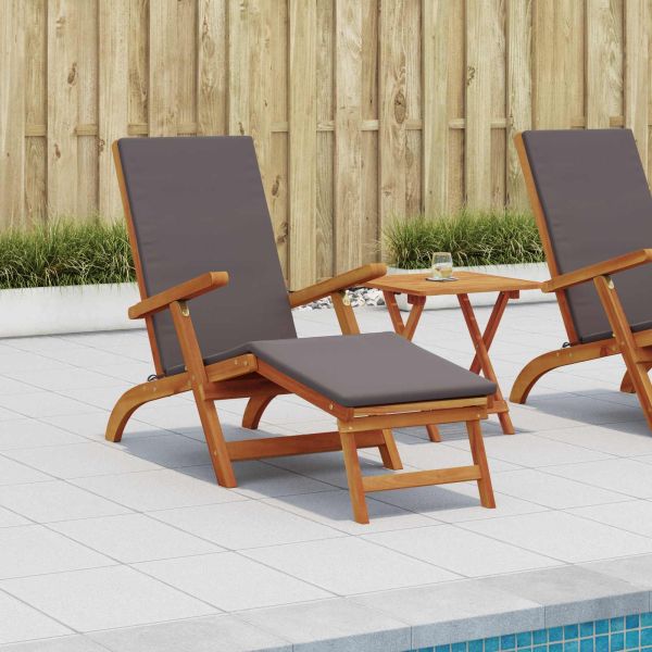 Сгъваем и reclining шезлонг 2 pcs Тъмносиво