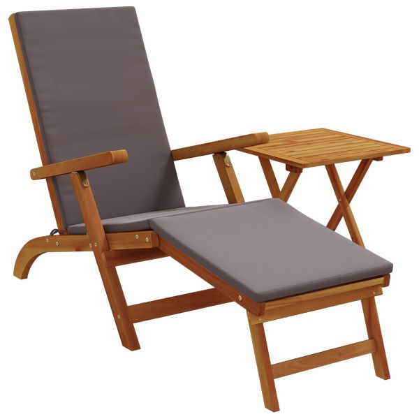 Сгъваем и reclining шезлонг 2 pcs Тъмносиво