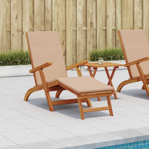 Сгъваем и reclining шезлонг 2 pcs Таупе Солидно акациево дърво