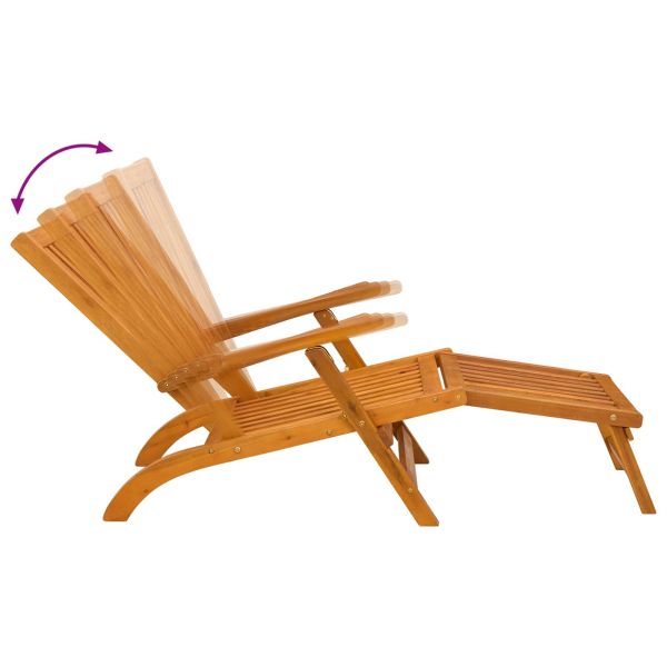 Сгъваем и reclining шезлонг 2 pcs Натурално