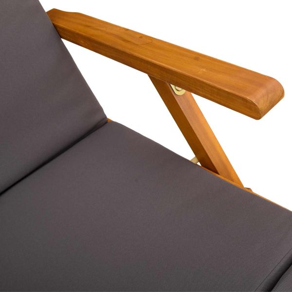Сгъваем и reclining шезлонг 3 pcs Тъмносиво