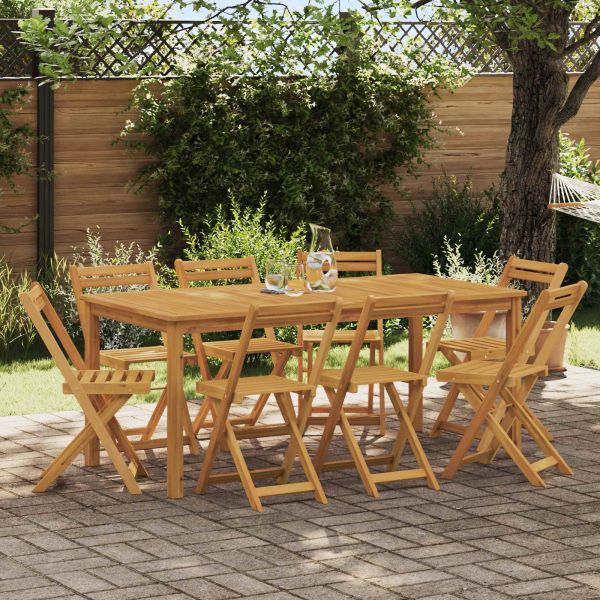 Външни бistro столове 8 pcs Натурално 40 x 53 x 80 см