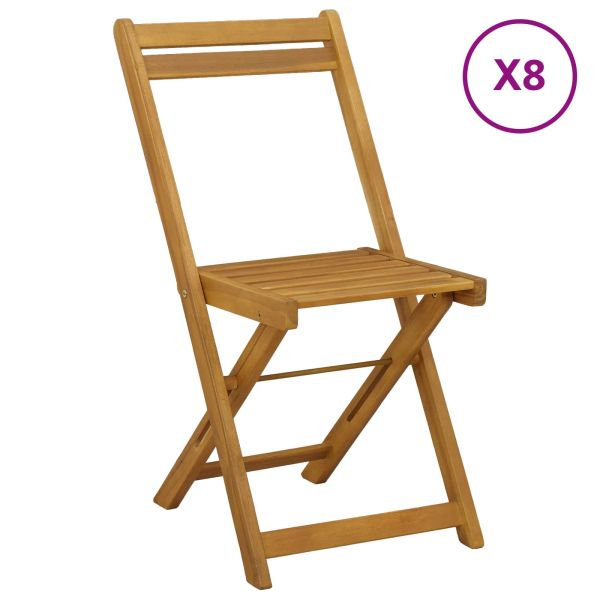 Външни бistro столове 8 pcs Натурално 40 x 53 x 80 см