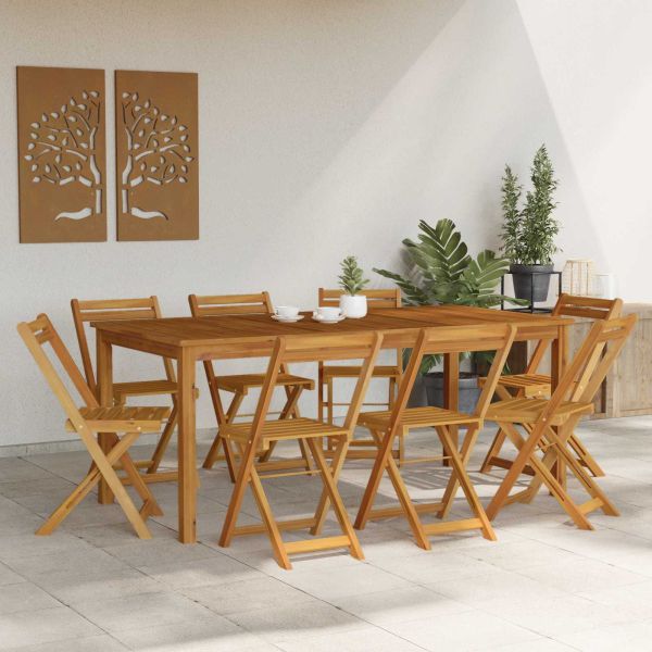 Външни бistro столове 8 pcs Натурално 40 x 53 x 80 см