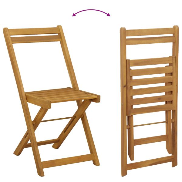 Външни бistro столове 8 pcs Натурално 40 x 53 x 80 см