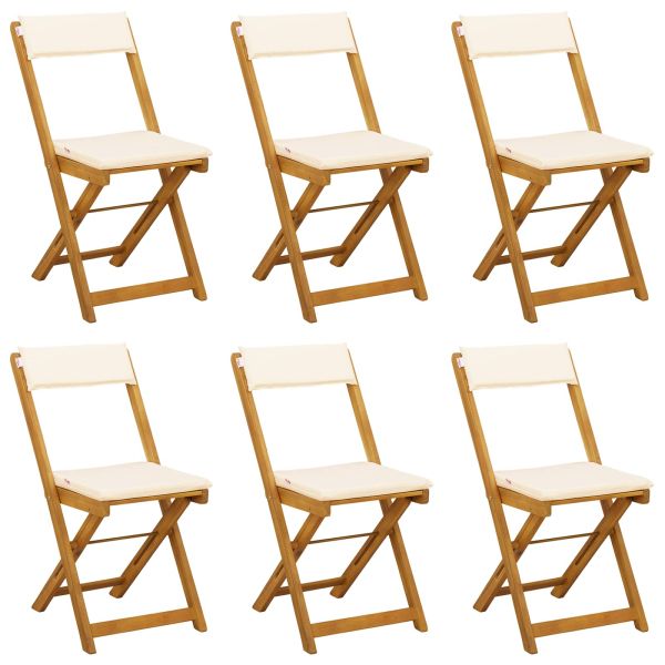 Външни бistro столове 6 pcs Кремавобяло 40 x 53 x 80 см