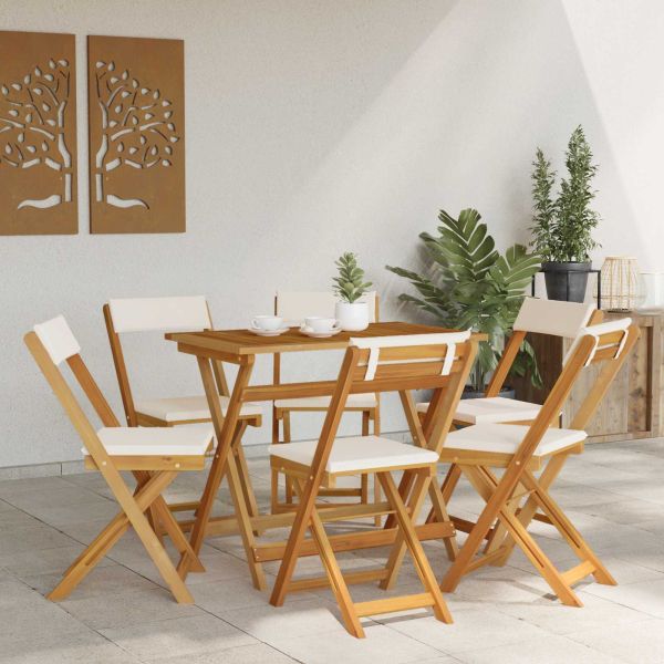 Външни бistro столове 6 pcs Кремавобяло 40 x 53 x 80 см
