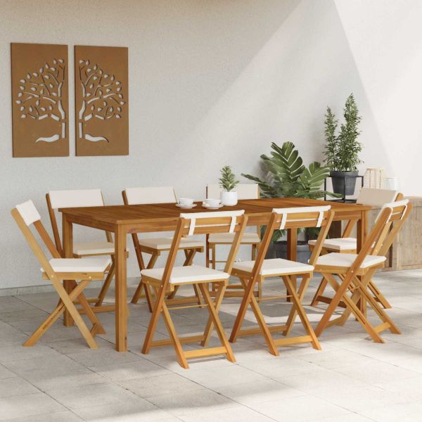 Външни бistro столове 8 pcs Кремавобяло 40 x 53 x 80 см