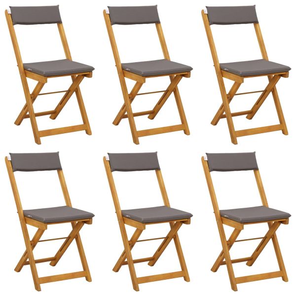 Външни бistro столове 6 pcs Тъмносиво 40 x 53 x 80 см