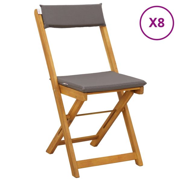 Външни бistro столове 8 pcs Тъмносиво 40 x 53 x 80 см