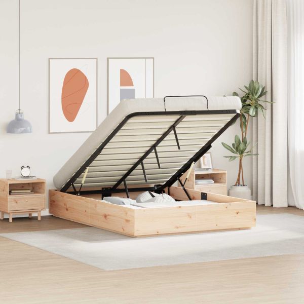 Отоманско легло Естествен 120 x 190 cm Масивна боровина
