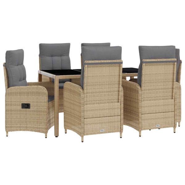 Комплект за хранене на открито 7 pcs Бежов и Светло Сив