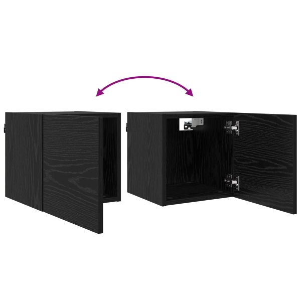 Стенен ТВ кабинет 8 pcs Черен дъб 30,5 x 30 x 30 см