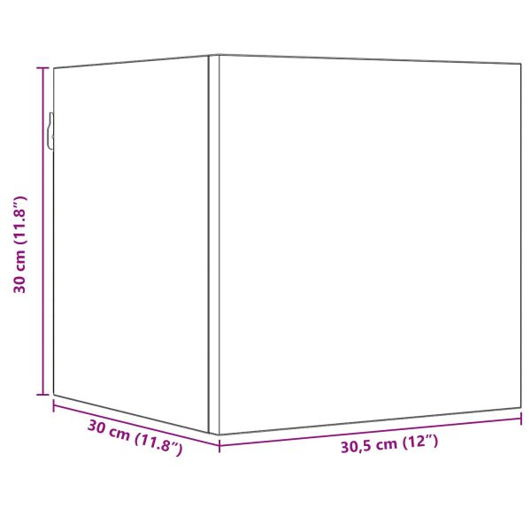 Стенен ТВ кабинет 8 pcs Черен дъб 30,5 x 30 x 30 см