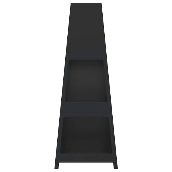 Външна камина с дизайн на кула за дърва за огрев черна стомана