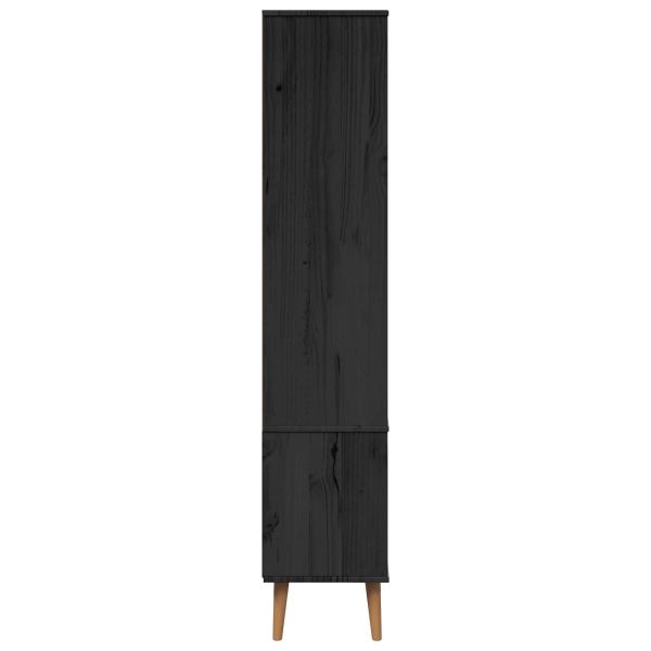 Стъклена витрина Черен 90 x 35 x 175 см