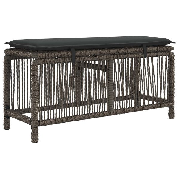 Комплект за хранене в градината 3 pcs Сив и тъмен сив полиратан