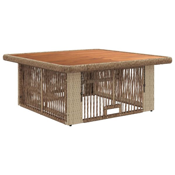 Комплект за хранене в градината 3 pcs Бежов и кремав полиратан