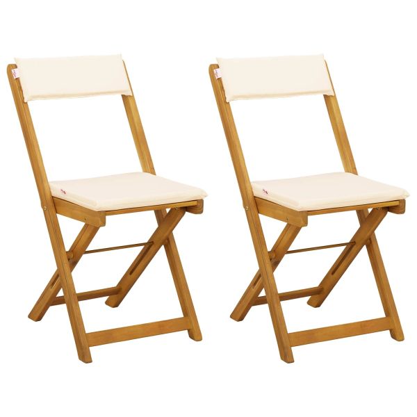 Външни бistro столове 2 pcs Кремавобяло 40 x 53 x 80 см