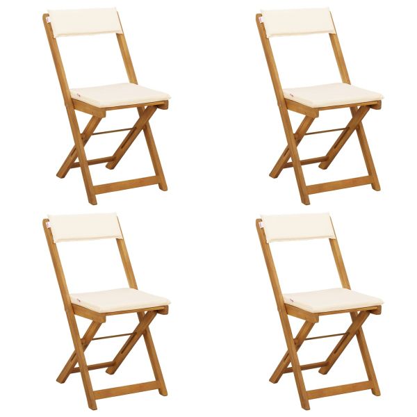 Външни бistro столове 4 pcs Кремавобяло 40 x 53 x 80 см