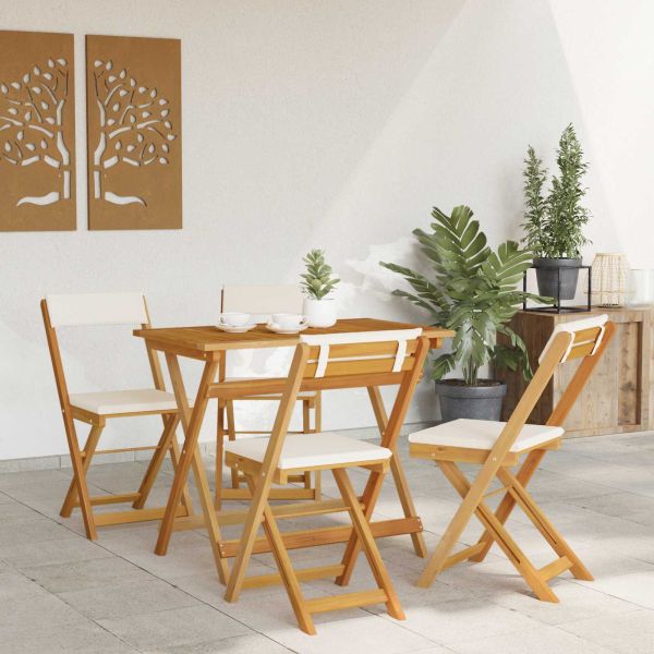Външни бistro столове 4 pcs Кремавобяло 40 x 53 x 80 см